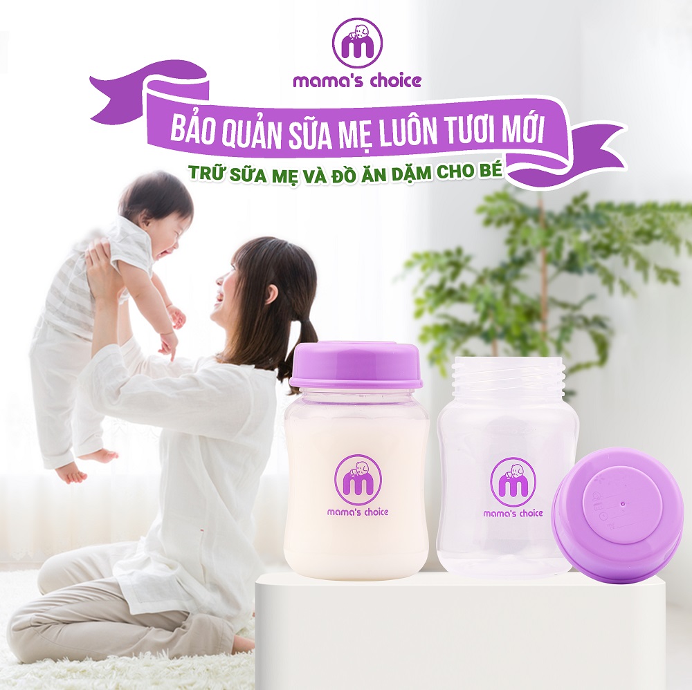 Bình Trữ Sữa Cổ Rộng Mama's Choice 180ml