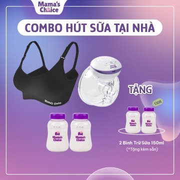 Combo Hút Sữa Tự Do, Máy Hút Sữa Không Dây và Áo Lót Ngực 3in1 Mama's Choice