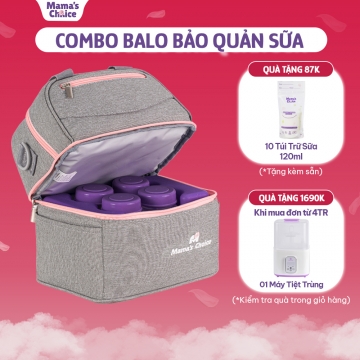 COMBO BALO + 2 ĐÁ KHÔ GIỮ LẠNH + 2 BÌNH TRỮ CỔ RỘNG 180ML  MAMA'S CHOICE