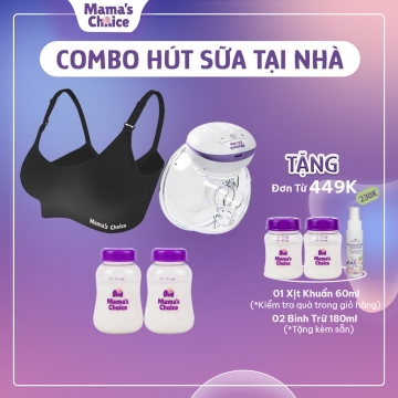 Combo Hút Sữa Tự Do, Máy Hút Sữa Không Dây và Áo Lót Ngực 3in1 Mama's Choice