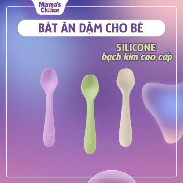 Thìa Ăn Dặm Silicone Mama's Choice 2023, Chất Liệu Mềm Mại và An Toàn Kiểm Định Quốc Tế Bureau Verit