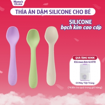 Thìa Ăn Dặm Silicone Mama's Choice 2023, Chất Liệu Mềm Mại và An Toàn Kiểm Định Quốc Tế Bureau Verit